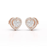 1.21 CT Lab Diamond Heart Shape Stud Earrings