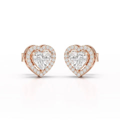 1.21 CT Lab Diamond Heart Shape Stud Earrings Jama Jewels