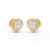 1.21 CT Lab Diamond Heart Shape Stud Earrings