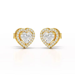 1.21 CT Lab Diamond Heart Shape Stud Earrings Jama Jewels