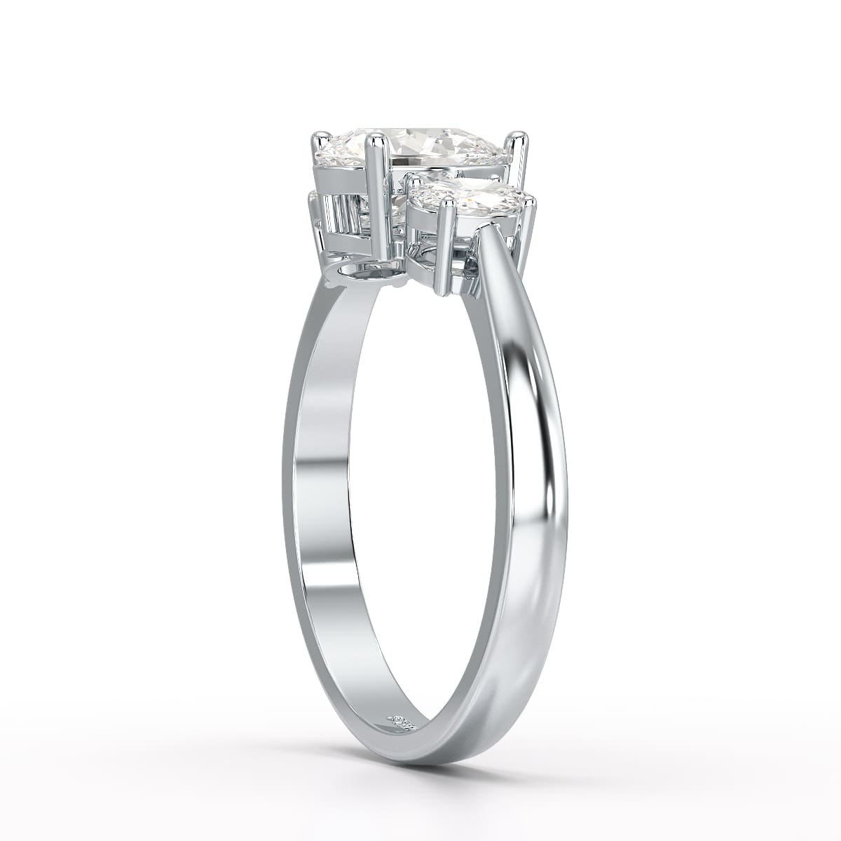 1.25 CT Three Stone Pear Oval Cut Lab Diamond Ring