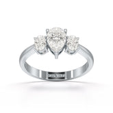 1.25 CT Three Stone Pear Oval Cut Lab Diamond Ring
