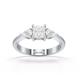 1.25 CT Three Stone Princess Pear Cut Lab Diamond Ring