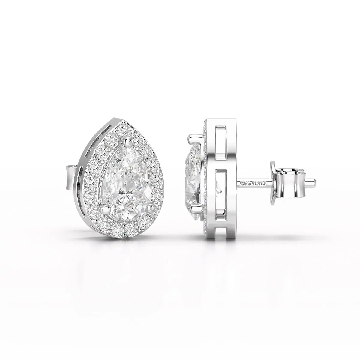1.27 CT Lab Diamond Pear Cut Stud Earring Jama Jewels