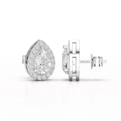 1.27 CT Lab Diamond Pear Cut Stud Earring Jama Jewels