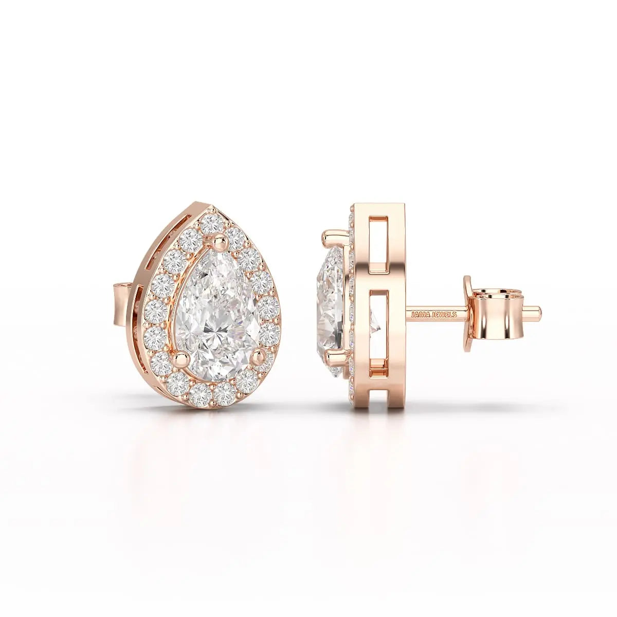 1.27 CT Lab Diamond Pear Cut Stud Earring Jama Jewels