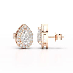 1.27 CT Lab Diamond Pear Cut Stud Earring Jama Jewels