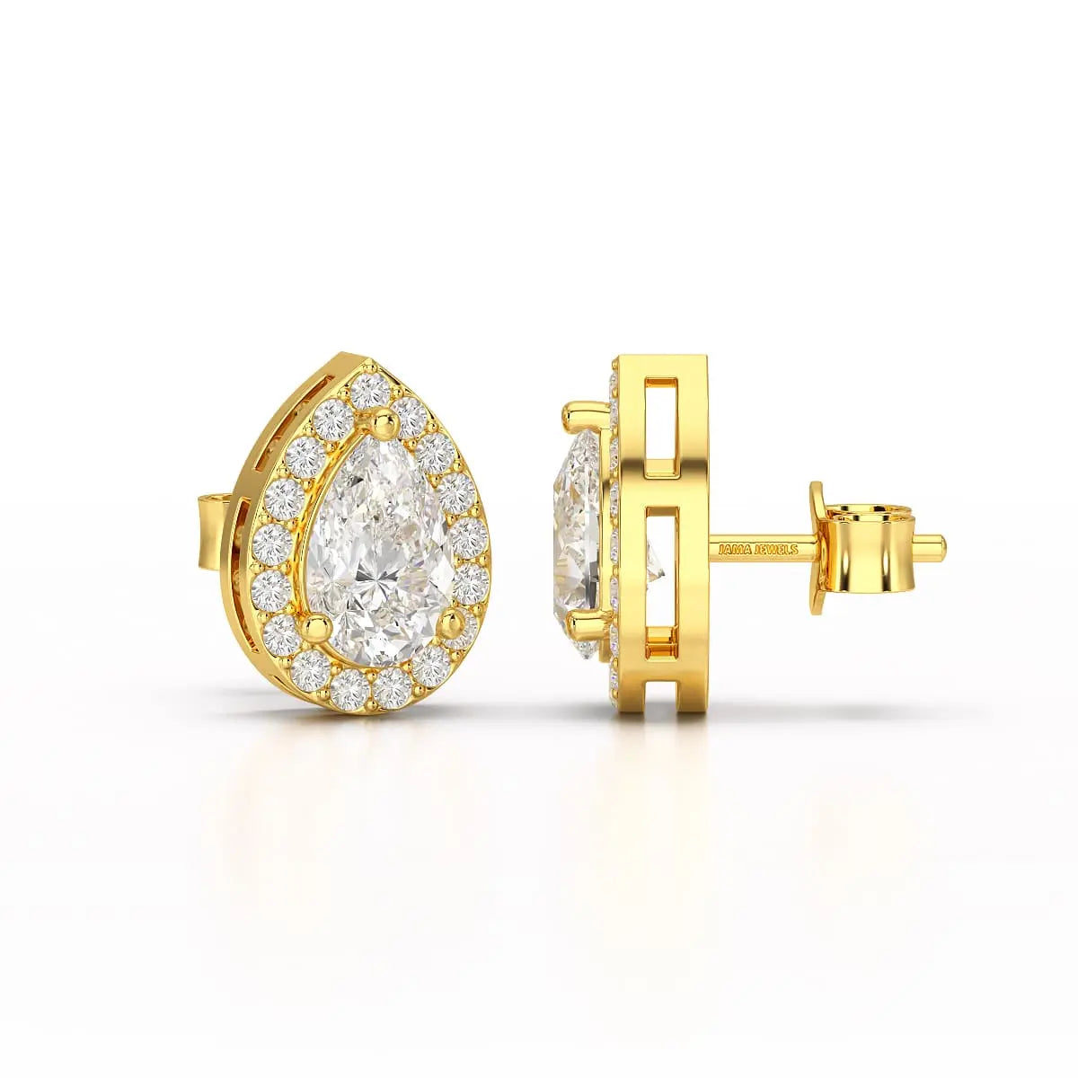 1.27 CT Lab Diamond Pear Cut Stud Earring Jama Jewels