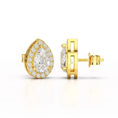 1.27 CT Lab Diamond Pear Cut Stud Earring Jama Jewels