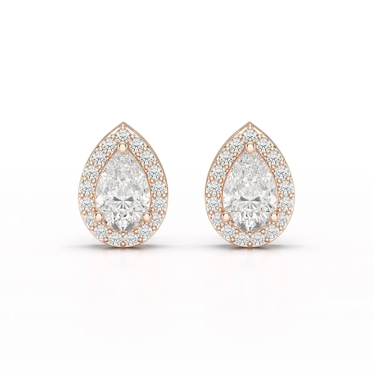 1.27 CT Lab Diamond Pear Cut Stud Earring Jama Jewels
