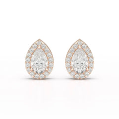 1.27 CT Lab Diamond Pear Cut Stud Earring Jama Jewels