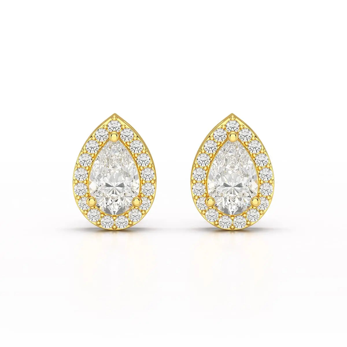 1.27 CT Lab Diamond Pear Cut Stud Earring Jama Jewels