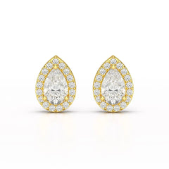 1.27 CT Lab Diamond Pear Cut Stud Earring Jama Jewels