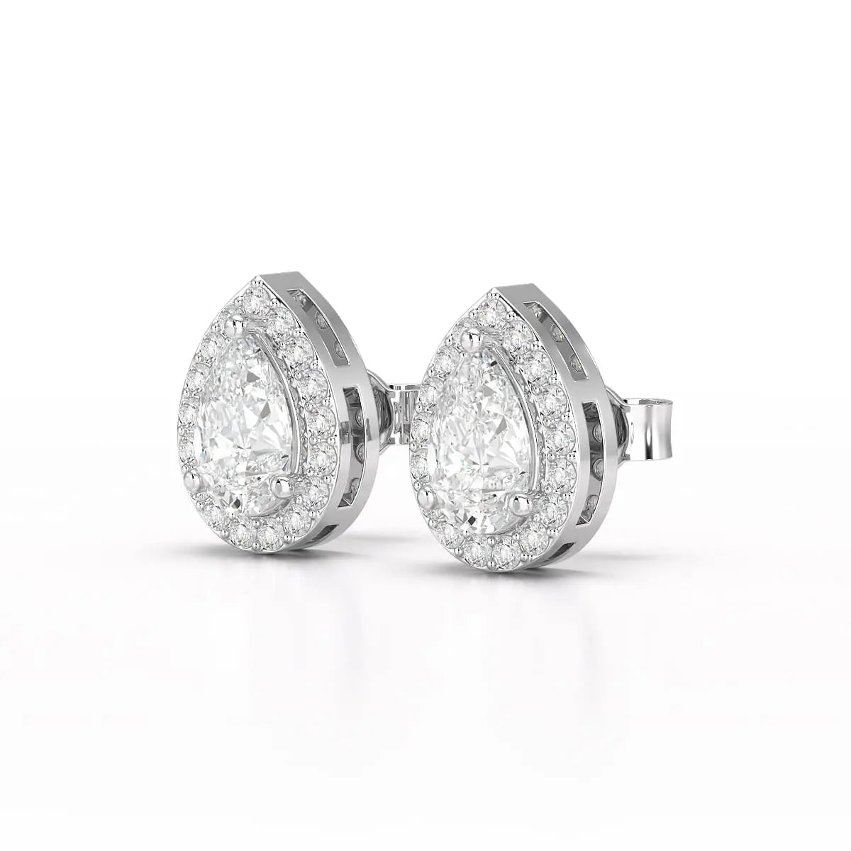 1.27 CT Lab Diamond Pear Cut Stud Earring Jama Jewels