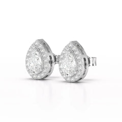 1.27 CT Lab Diamond Pear Cut Stud Earring Jama Jewels
