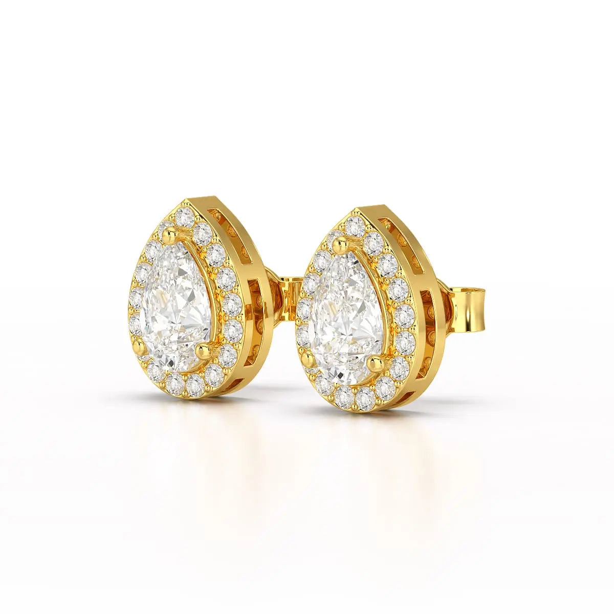 1.27 CT Lab Diamond Pear Cut Stud Earring Jama Jewels