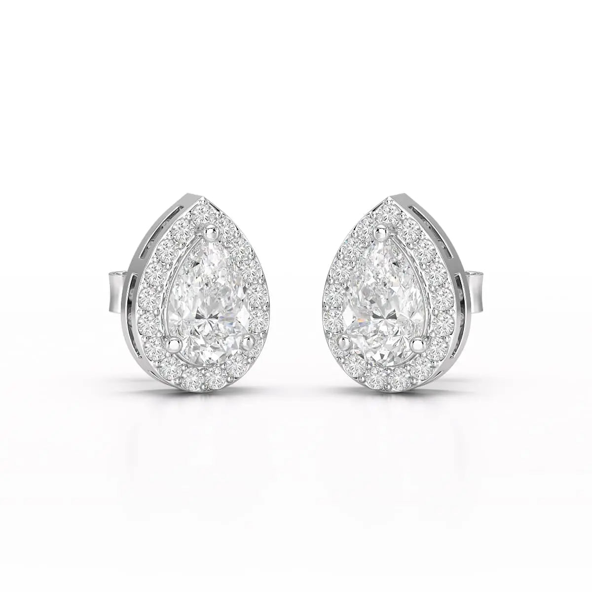 1.27 CT Lab Diamond Pear Cut Stud Earring Jama Jewels