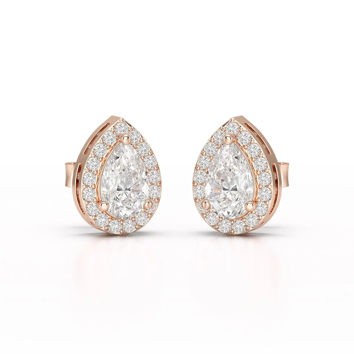 1.27 CT Lab Diamond Pear Cut Stud Earring Jama Jewels