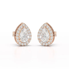 1.27 CT Lab Diamond Pear Cut Stud Earring Jama Jewels
