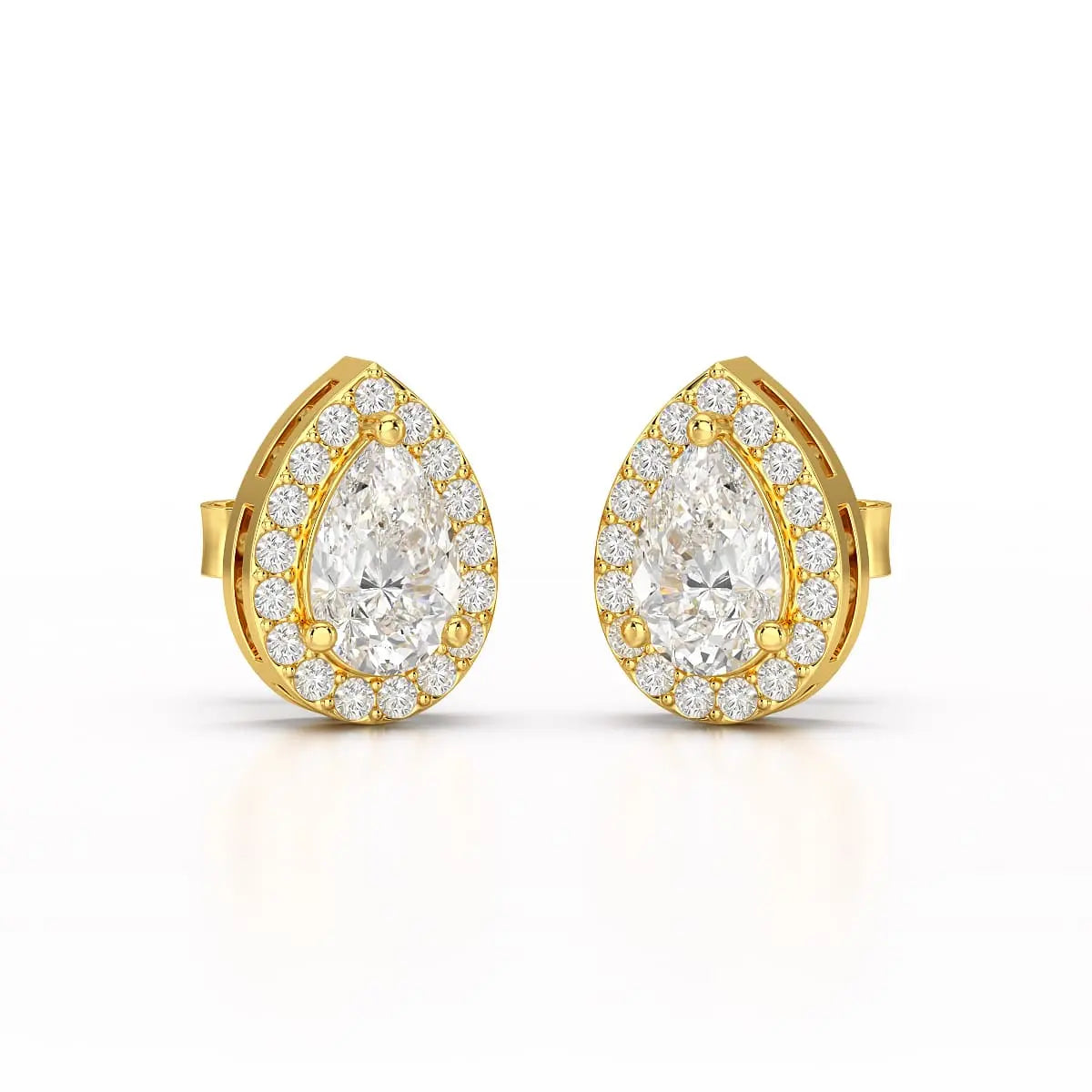 1.27 CT Lab Diamond Pear Cut Stud Earring Jama Jewels