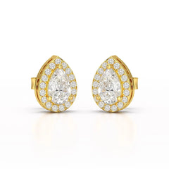 1.27 CT Lab Diamond Pear Cut Stud Earring Jama Jewels