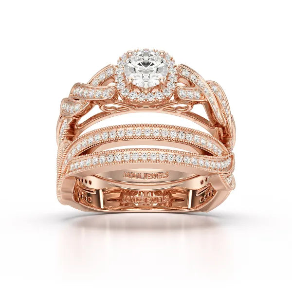 1.27 CT Twisted Lab Grown Diamond Engagement Ring