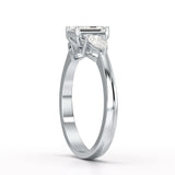 1.2 CT Three Stone Emerald Pear Cut Lab Diamond Ring