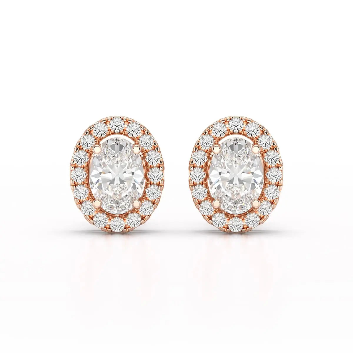 1.32 CT Lab Diamond Oval Cut Stud Earrings Jama Jewels