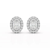 1.32 CT Lab Diamond Oval Cut Stud Earrings Jama Jewels