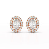 1.32 CT Lab Diamond Oval Cut Stud Earrings
