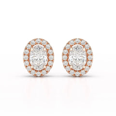 1.32 CT Lab Diamond Oval Cut Stud Earrings Jama Jewels