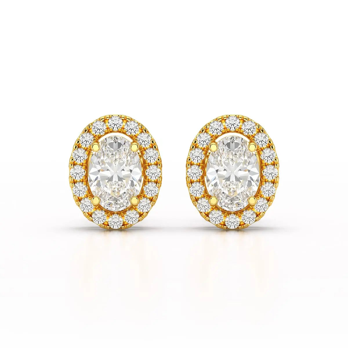 1.32 CT Lab Diamond Oval Cut Stud Earrings Jama Jewels