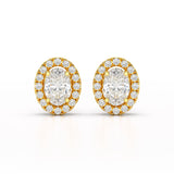 1.32 CT Lab Diamond Oval Cut Stud Earrings