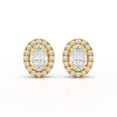 1.32 CT Lab Diamond Oval Cut Stud Earrings Jama Jewels