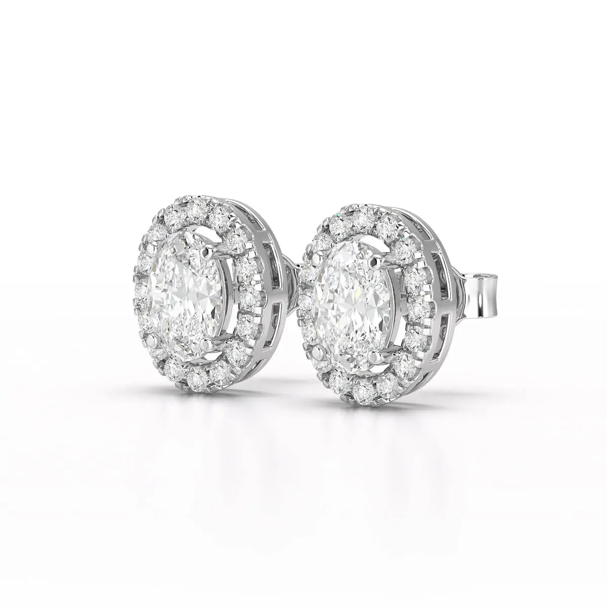 1.32 CT Lab Diamond Oval Cut Stud Earrings Jama Jewels