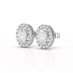 1.32 CT Lab Diamond Oval Cut Stud Earrings Jama Jewels