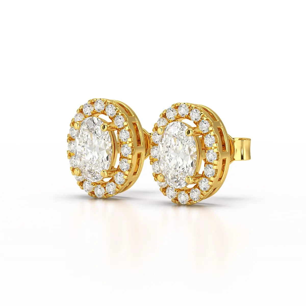 1.32 CT Lab Diamond Oval Cut Stud Earrings Jama Jewels