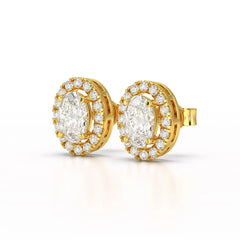 1.32 CT Lab Diamond Oval Cut Stud Earrings Jama Jewels