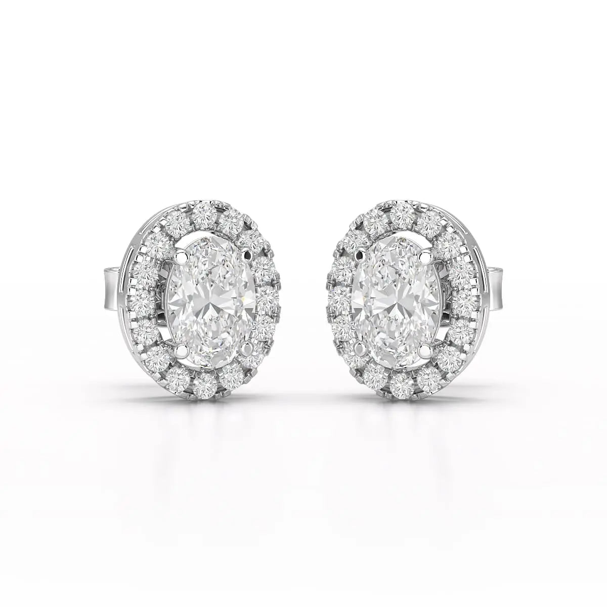 1.32 CT Lab Diamond Oval Cut Stud Earrings Jama Jewels
