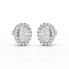 1.32 CT Lab Diamond Oval Cut Stud Earrings Jama Jewels