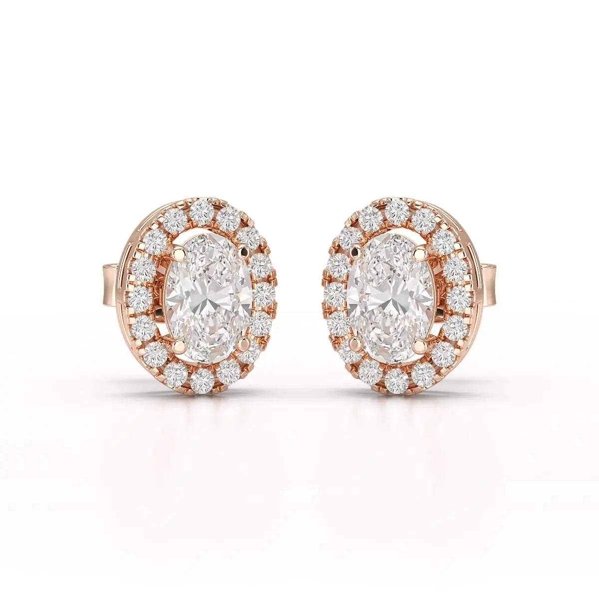 1.32 CT Lab Diamond Oval Cut Stud Earrings Jama Jewels