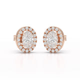 1.32 CT Lab Diamond Oval Cut Stud Earrings