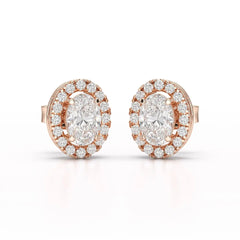 1.32 CT Lab Diamond Oval Cut Stud Earrings Jama Jewels