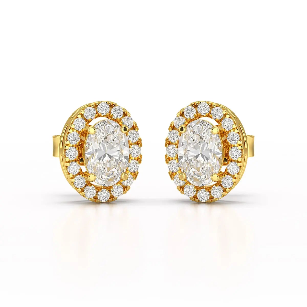 1.32 CT Lab Diamond Oval Cut Stud Earrings Jama Jewels