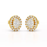 1.32 CT Lab Diamond Oval Cut Stud Earrings