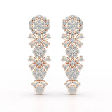 1.34 CT Lab Diamond Flower Drop Earring