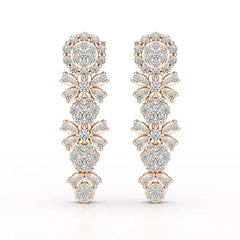 1.34 CT Lab Diamond Flower Drop Earring