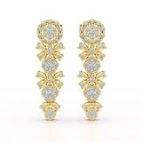 1.34 CT Lab Diamond Flower Drop Earring