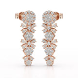 1.34 CT Lab Diamond Flower Drop Earring