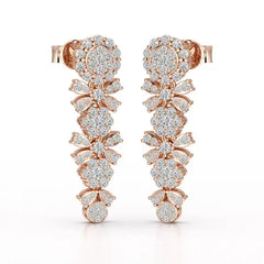 1.34 CT Lab Diamond Flower Drop Earring